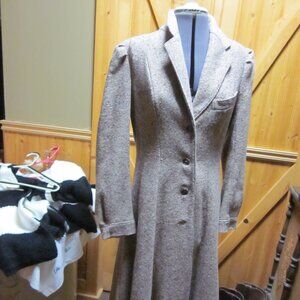 vtg Mod Junior Gallery 60s Tweed swing hem wool long coat xs/sm unionmd